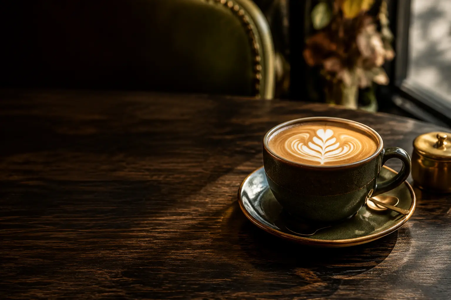Latte art representing the hot coffee category